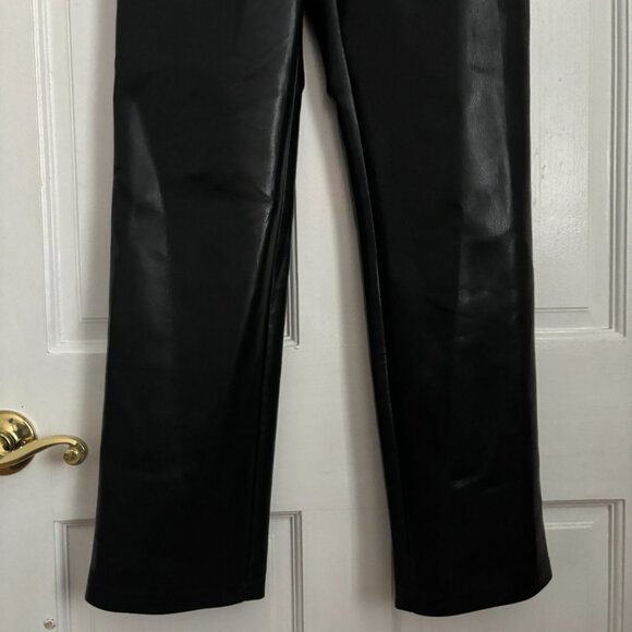 Aritzia Wilfred The Melina Pants Black 0 Faux Leather High Rise Waist 29 Inseam - Picture 5 of 6